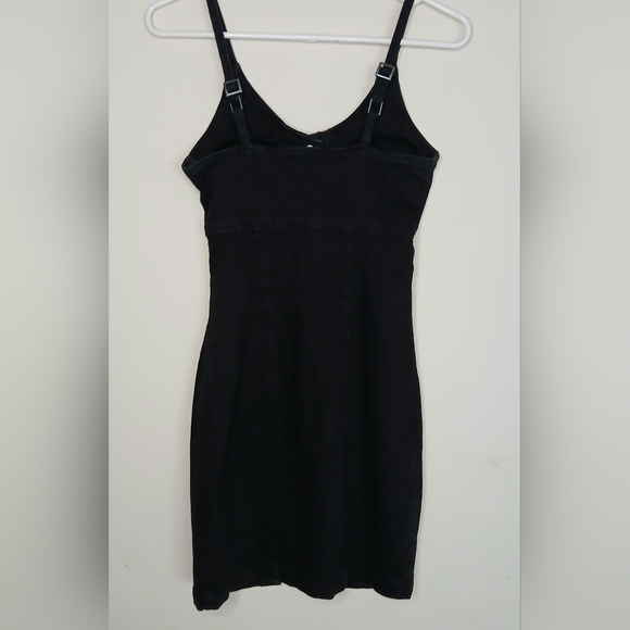 Highway Jeans Black Denim Front Snap Mini Dress - Picture 3 of 6